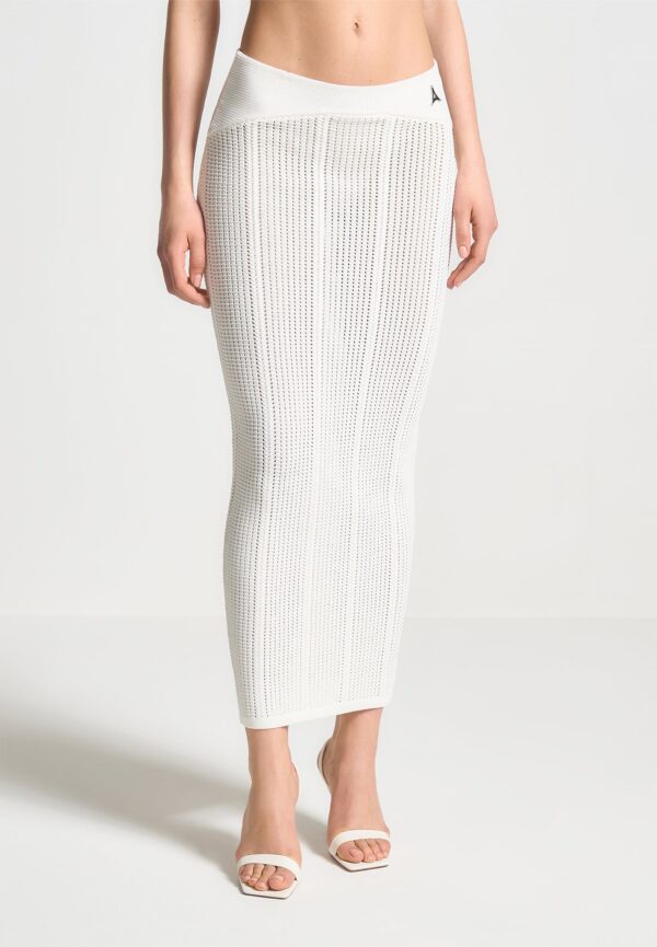 2-In-1 Knitted Midaxi Dress - White - Image 3