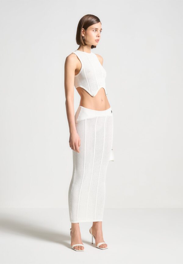 2-In-1 Knitted Midaxi Dress - White - Image 6