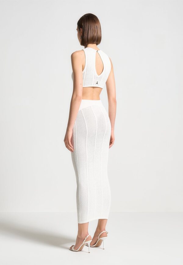 2-In-1 Knitted Midaxi Dress - White - Image 4