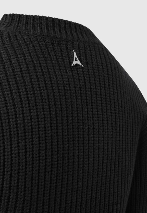 Asymmetric Knit Jumper Dress - Black - Image 8