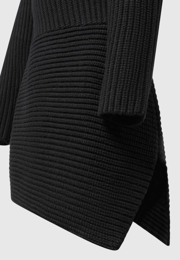 Asymmetric Knit Jumper Dress - Black - Image 7