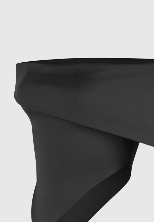 Angled Hem Bardot Top - Black - Image 6