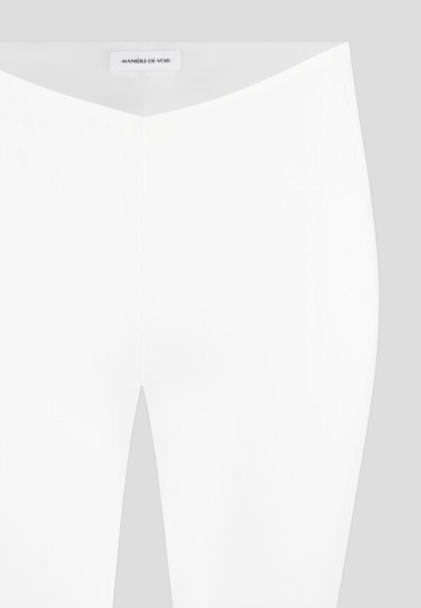 Angled Waist Capri Leggings - Off White - Image 6
