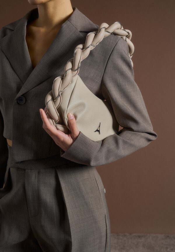 Asymmetric Tailored Cropped Blazer - Dark Taupe - Image 7