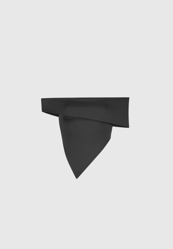 Angled Hem Bardot Top - Black - Image 4