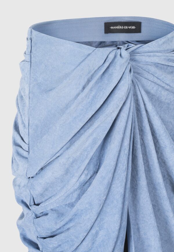 Asymmetric Drape Midaxi Skirt - Blue - Image 9