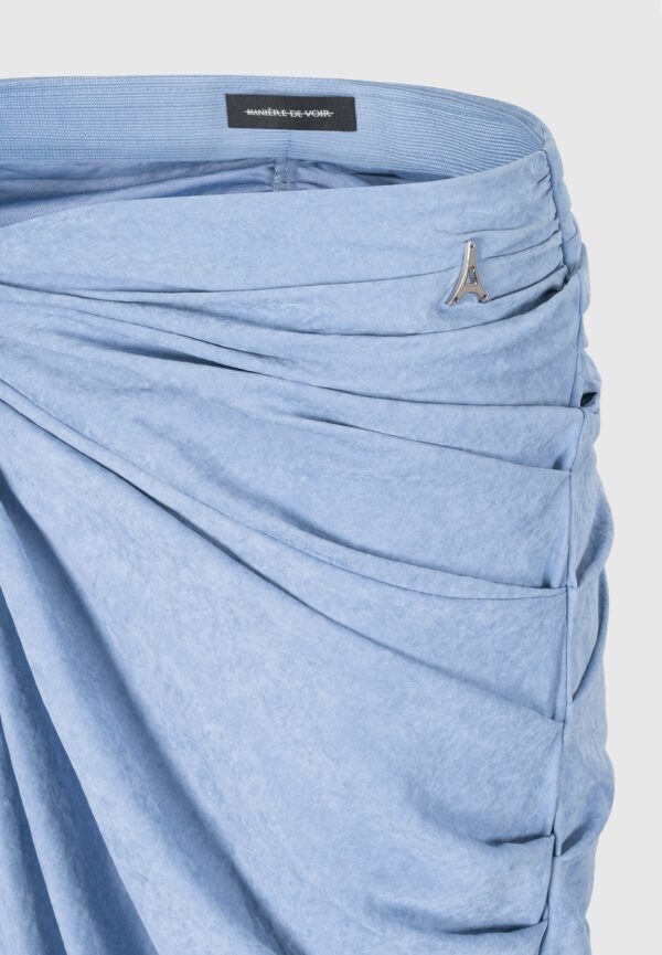 Asymmetric Drape Midaxi Skirt - Blue - Image 8