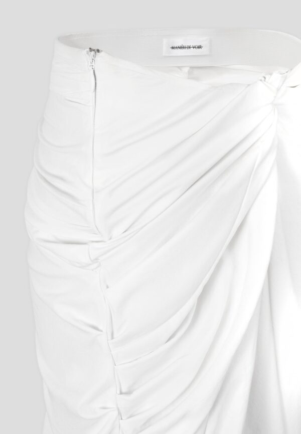 Asymmetric Drape Midaxi Skirt - White - Image 7